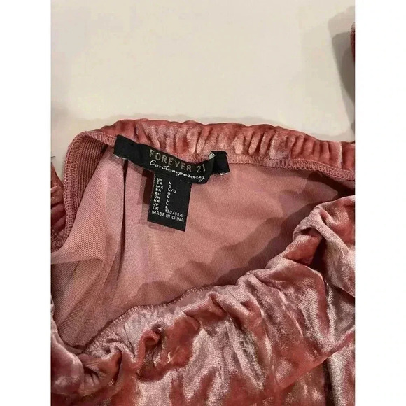 Forever 21 Contemporary Pink Rose Off Shoulder 3/4Sleeve Dress Womens Size Large - Picture 5 of 5